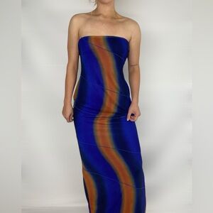 PRINCESS POLLY Luela Strapless Mesh Maxi Bodycon Sleeveless Dress Party